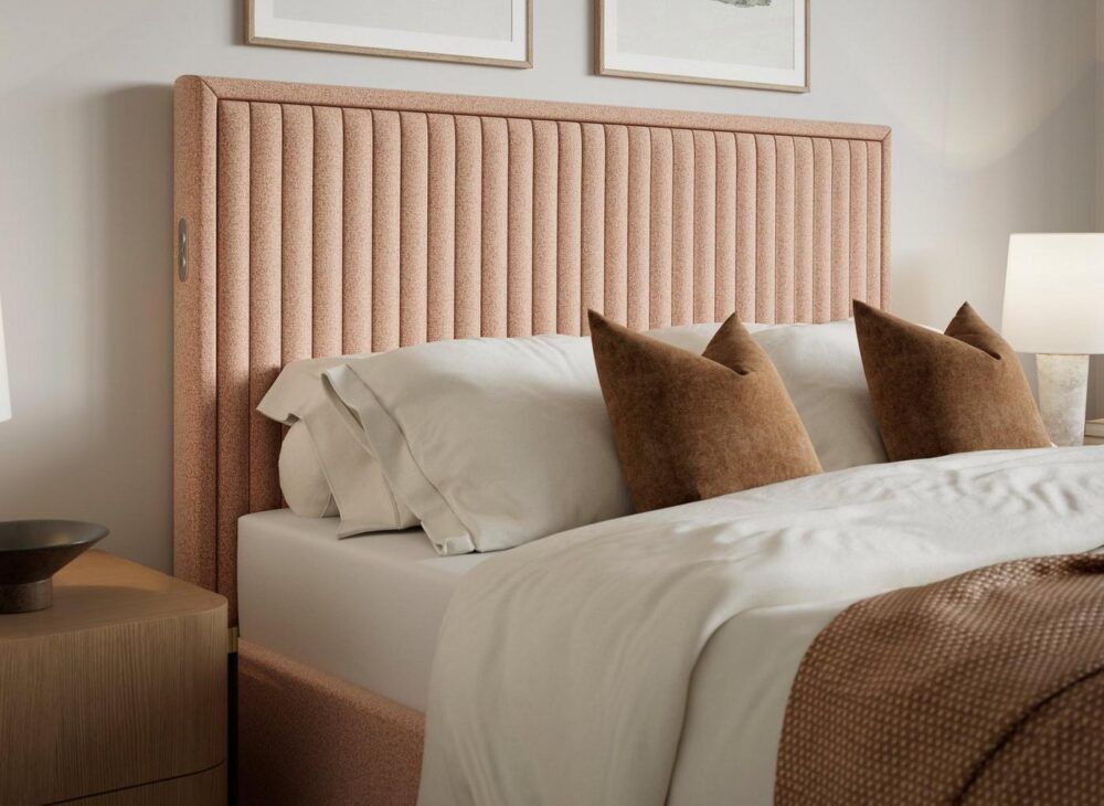 TEMPUR® Duxford Upholstered Electric Ottoman Bed Frame in Pink