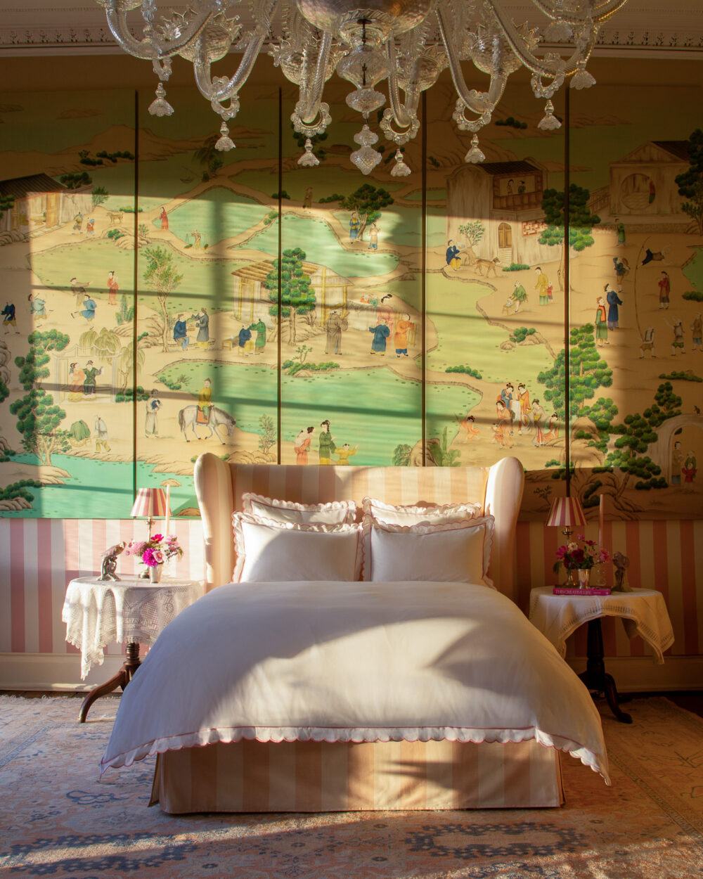 Sophie Conran Celeste divan bed in Blush Ivory stripe