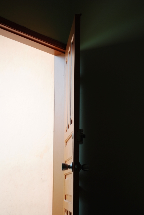 bedroom door left open