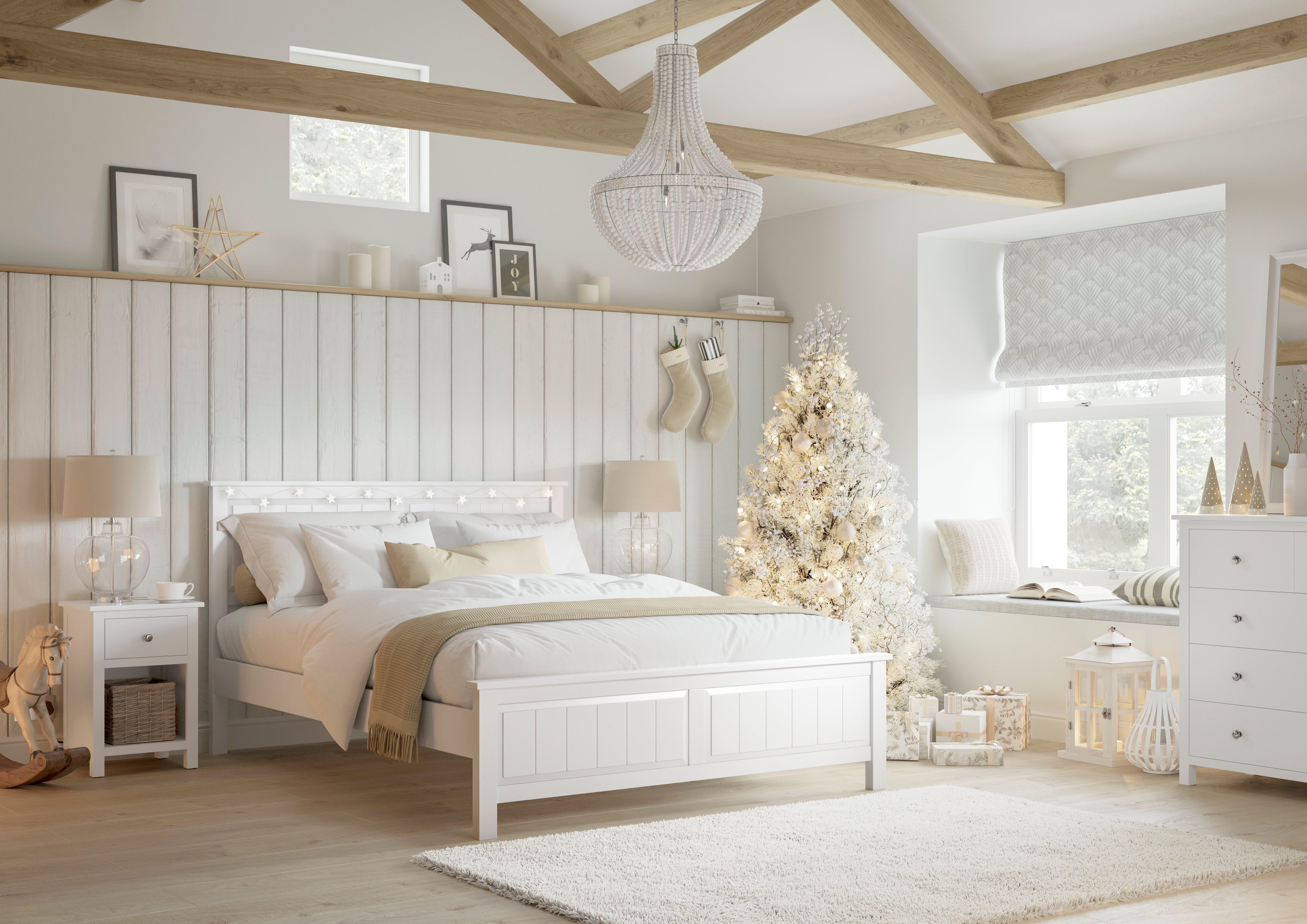 All-white Christmas bedroom ideas