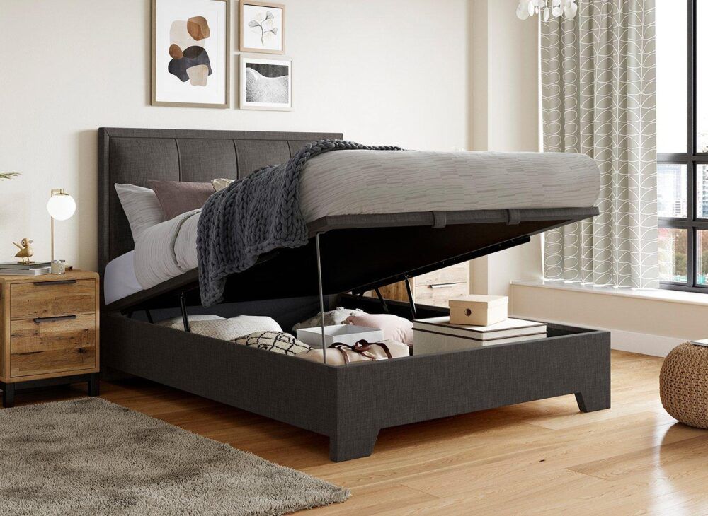 Hopkins Upholstered Ottoman Bed Lifted