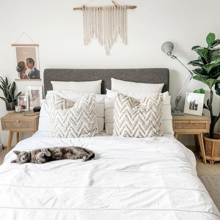 Lucia Bed Frame in Grey and Boho Bedroom