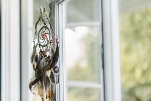 Dream catcher in window