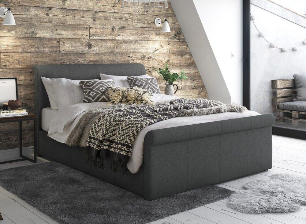 Wilson Upholstered Ottoman Bed Frame in Dark Grey
